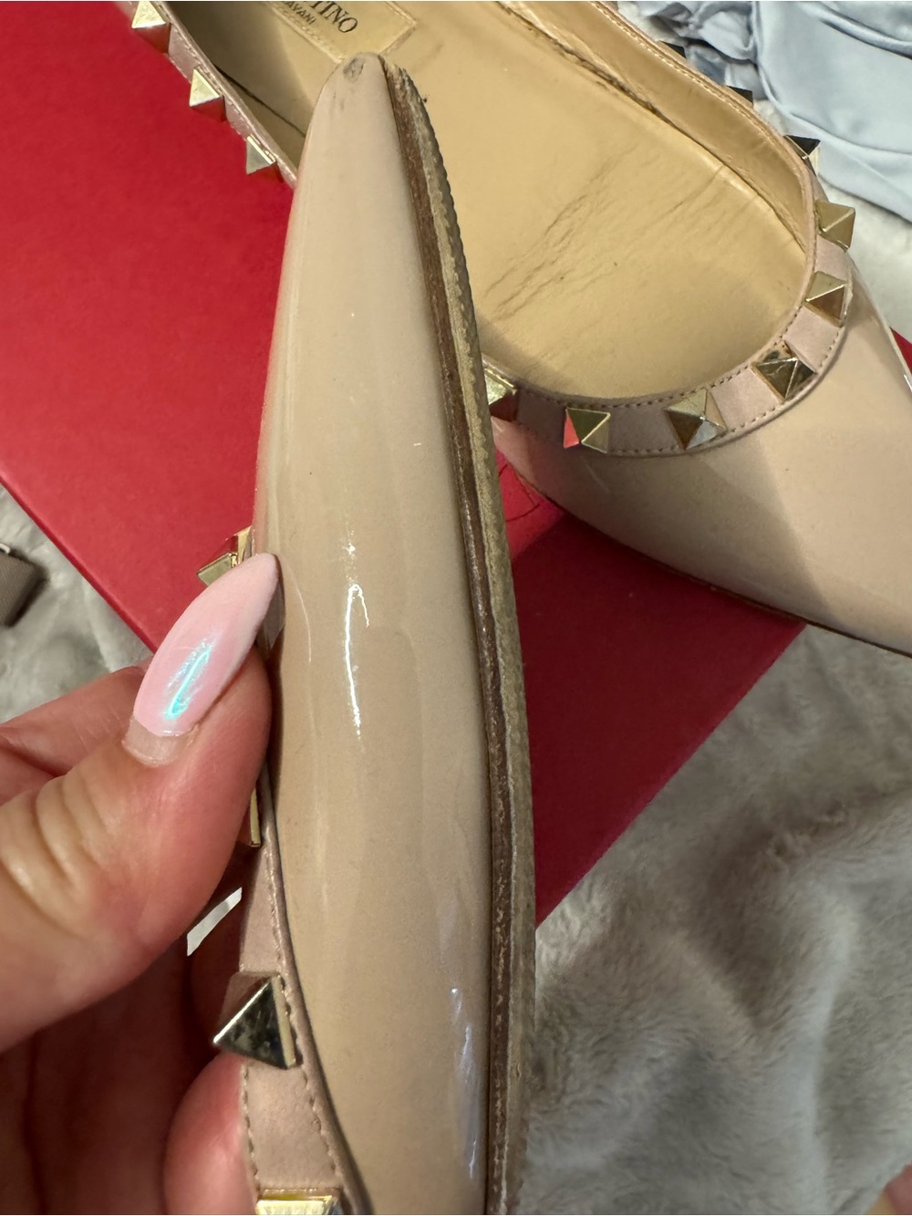 Valentino Garavani Patent Rockstud Ballet Flat - Picture 8 of 8
